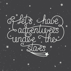 Fototapeta na wymiar Let's have adventures under the stars with little stars 