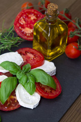 goat cheese with basil and tomato