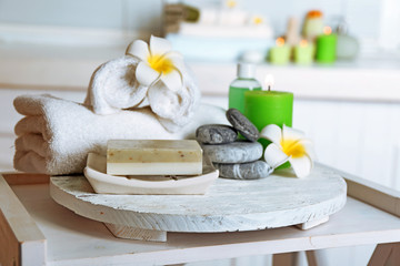 Spa treatments on light background