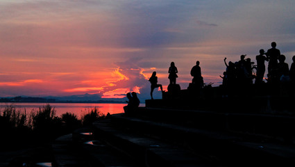 Fototapeta na wymiar Sunset in Vientiane, Laos