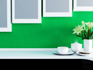 beautiful flowers near  a cup of coffee,