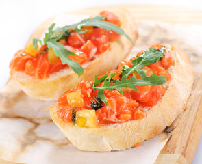 bruschetta with salmon