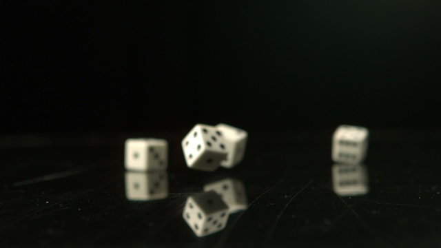 Dice falling and bouncing