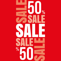 Sale word cloud, discount banner