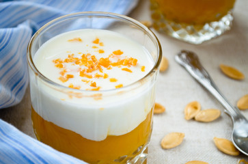 sweet pumpkin cream smoothies and thick greek yougurt