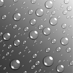 Water rain drop on gray scale background