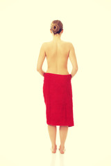 Spa woman wrapped in towel.