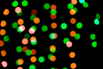 Defocused lights on dark background