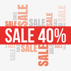 Sale word cloud, discount banner