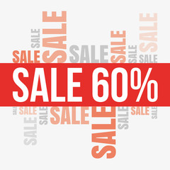Sale word cloud, discount banner