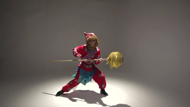 Orange, red monkey symbol 2016, the character in the costume of