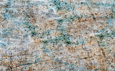 blue texture or background wall of shabby paint and plaster crac
