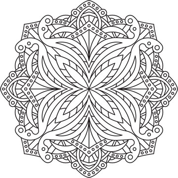 Abstract vector round lace design - mandala, decorative element