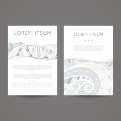 Set of vector design templates. Brochures in random colorful