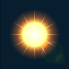 Vector modern sun background. sunshine design.