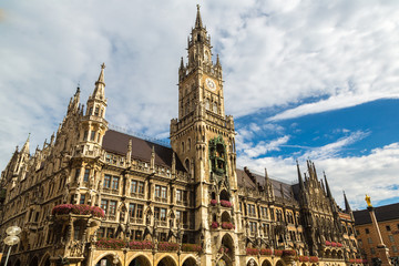 Fototapeta premium Marienplatz town hall in Munich