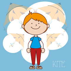 child flying kite 