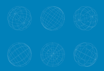 vector modern geometric white circle sphere set