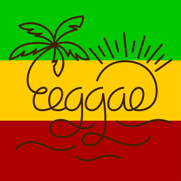 Vector isolated lettering poster in reggae style.