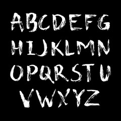 Alphabet in calligraphy brush