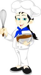 girl chef cartoon