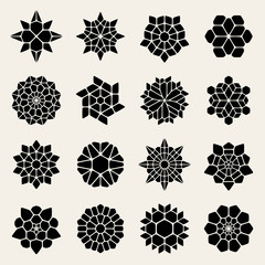 Vector Black And White Mandala Lace Ornaments Collection - obrazy, fototapety, plakaty