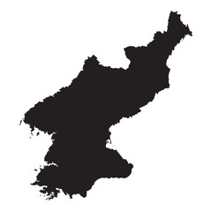 black map of North Korea