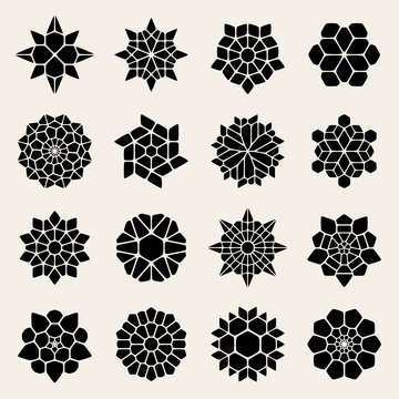 Vector Black And White Mandala Lace Ornaments Collection