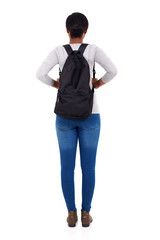 rear view of african female college student