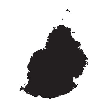 black map of Mauritius