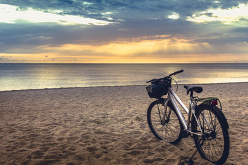 The beauty of nature, the sunrise at the seaside, Songkhla.