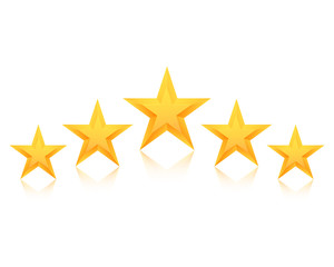 Set of Vector Gold Stars Icon. Five Stars Icon Template. Best Ra