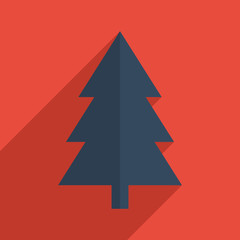 Obraz premium Flat icons modern design with shadow of fir-tree