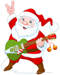 Santa Claus Plays Guitar