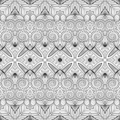Vector Seamless Abstract Black and White Tribal Pattern