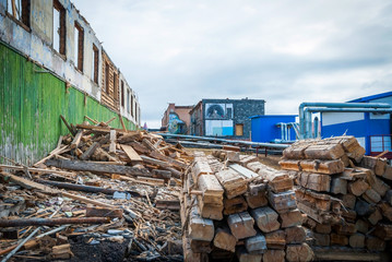 View over the streets of Barentsburg, Svalbard