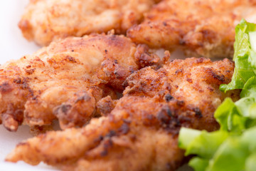 Close up of fried chicken - selective focus