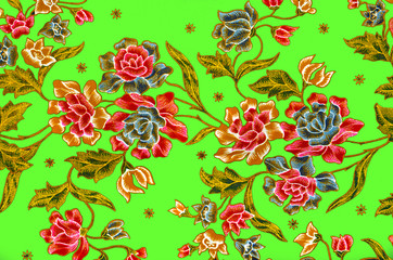 detailed patterns of Indonesia batik cloth