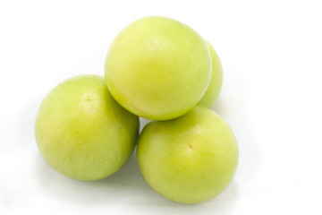 Fresh green Milk Jujub on white background