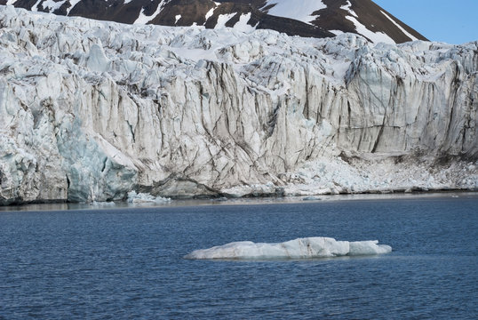Icebergs in front of the glacier, Svalbard, Arctic