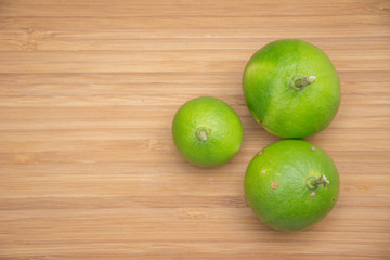 lemons on wooden table