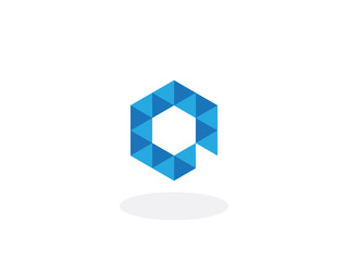 a Letter Blue Geometric Logo