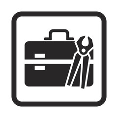 Construction suitcase icon