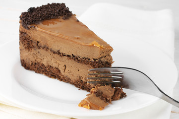 Slice of chocolate cake