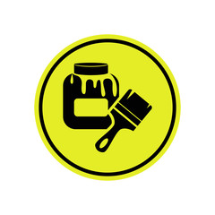 Bottle with glue and brush icon