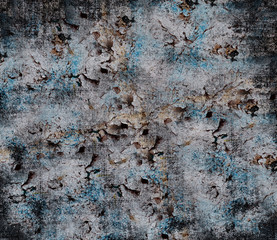 texture or background wall of shabby paint and plaster cracks