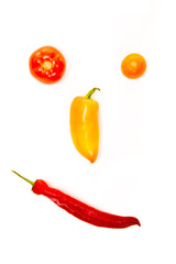 The face is made of vegetables

