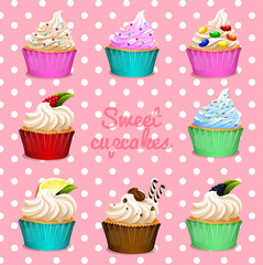 Different design of cupcakes