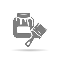 Bottle with glue and brush icon