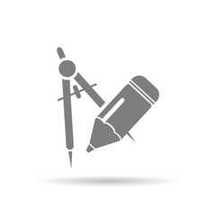 Divider and pencil icon